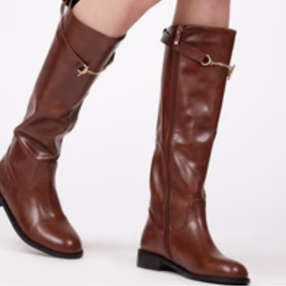 Torgeis leather knee high boots NIB 9.5 - Picture 1 of 7